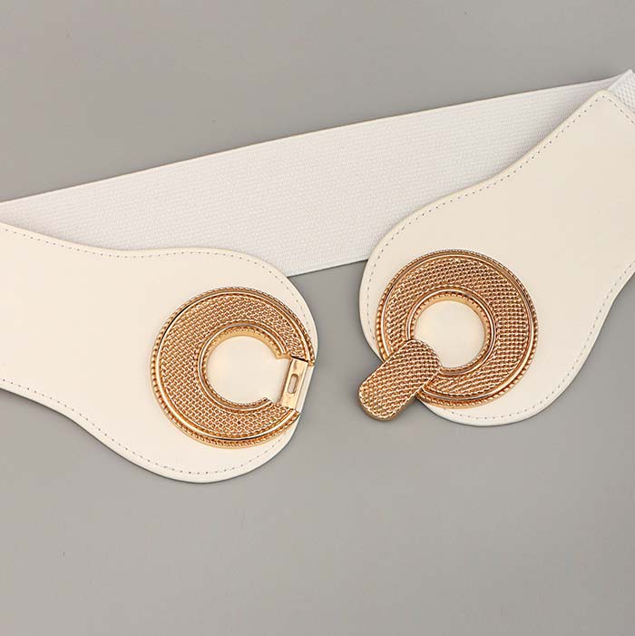 White accessories,Other accessories,White Circular Ring Faux Leather Belt