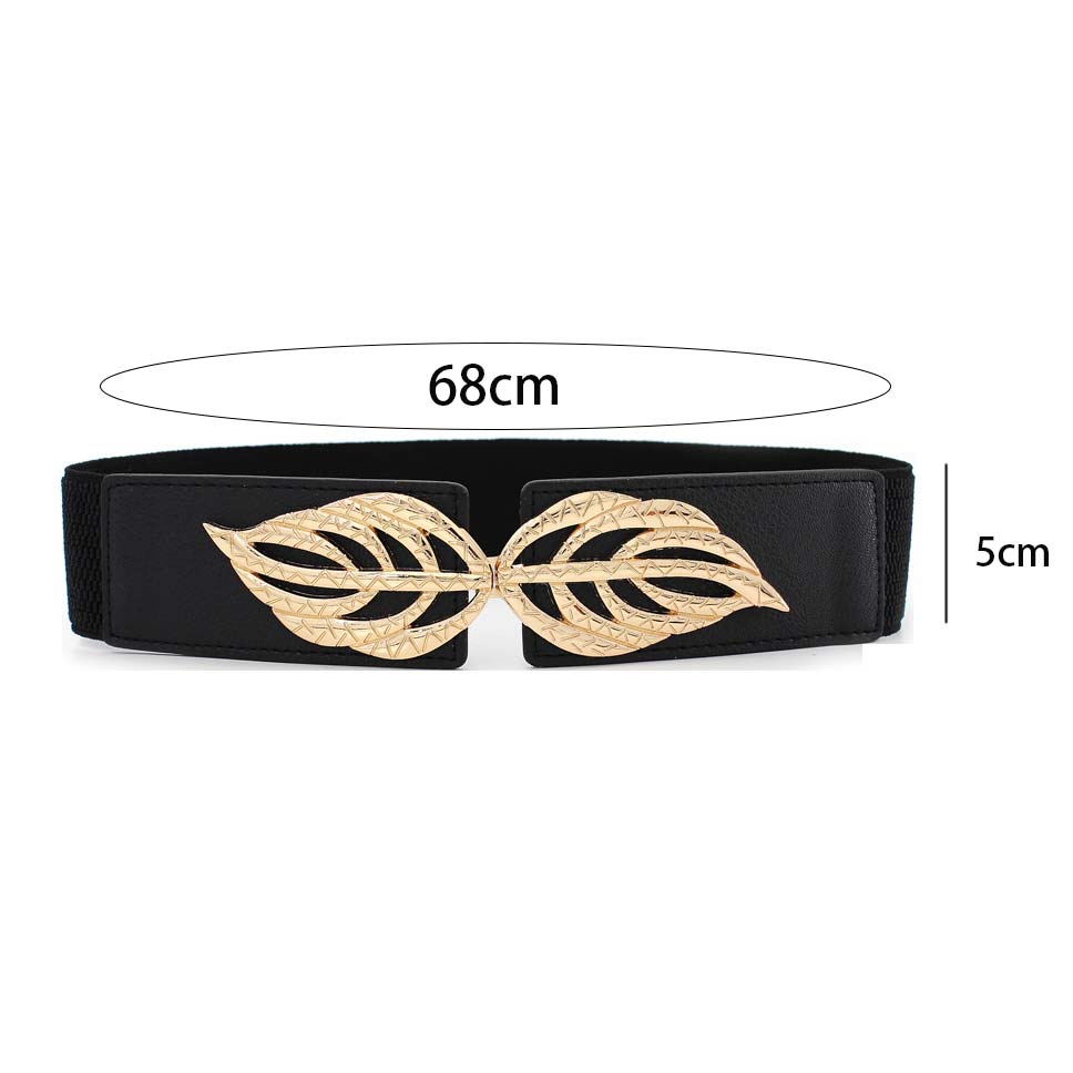 Black accessories,Other accessories,Leaf Design Black Faux Leather Belt