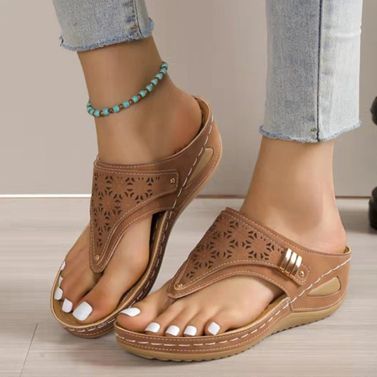 Dark Camel accessories,Plain Color accessories,Dark Camel Mid Heel Toe Post Sliders