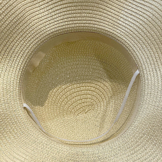 Beige accessories,Plain Color accessories,Bowknot Detail Beige Summer Visor Hat
