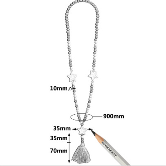 White jewelry,Other jewelry,Tassel Star Detail Round White Necklace