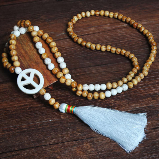 Light Coffee jewelry,Other jewelry,Wood Tassel Round Light Coffee Necklace