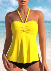 Breathable Tie Back Ginger Tankini Set