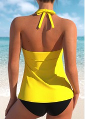 Ginger swimwear,Plain Color swimwear,ROTITA Breathable Tie Back Ginger Tankini Top