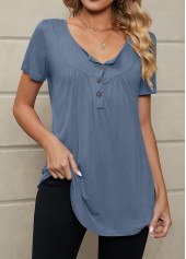 Lightweigh Dusty Blue Round Neck T Shirt