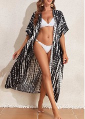 Black swimwear,Tie Dye swimwear,Geometric swimwear,Lightweight Tie Dye Black Cover Up