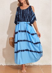 Light Blue swimwear,Tie Dye swimwear,Cut Out Light Blue Cover Up