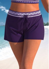 ROTITA Plus Size Mid Waisted Tribal Print Swim Shorts