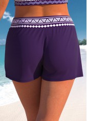 Purple plus size,Tribal plus size,Geometric plus size,ROTITA Plus Size Mid Waisted Tribal Print Swim Shorts