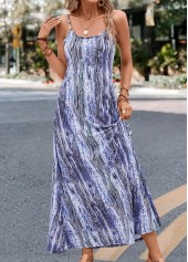 Zebra Stripe Print Multi Color Maxi Dress