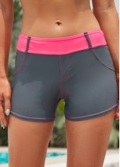 Grey Stretch Mid Waisted Swim Shorts