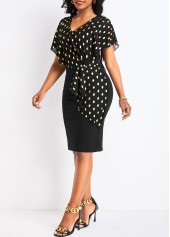Black dresses,Dot dresses,Hot Stamping Polka Dot Black Bodycon Dress