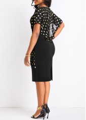 Black dresses,Dot dresses,Hot Stamping Polka Dot Black Bodycon Dress