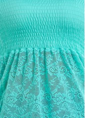 Mint Green tops,Plain Color tops,Lace Mint Green Bandeau Tank Top