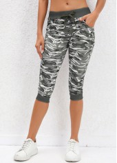 Sage Green bottoms,Graphic bottoms,Camouflage Print Sage Green Mid Waisted Drawastring Leggings