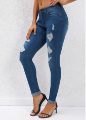 Navy bottoms,Plain Color bottoms,Pocket Navy Jogger Button Fly Mid Waisted Jeans