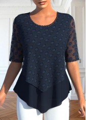 Rotita – Zweiteiliges Twinset mit V-Ausschnitt in Marineblau