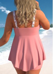 Pink plus size,Ditsy Floral plus size,ROTITA Plus Size High Waisted Patchwork Swimdress