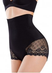 Black intimates,Plain Color intimates,Black Lace Stitching High Waisted Panties