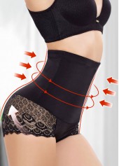 Black Lace Stitching High Waisted Panties