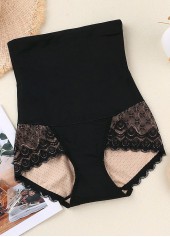 Black intimates,Plain Color intimates,Black Lace Stitching High Waisted Panties