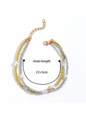 Multi Color jewelry,Other jewelry,Round Pearl Beads Detail Multi Color Anklet Set