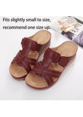 Brick Red accessories,Plain Color accessories,Brick Red Low Heel Open Toe Sliders
