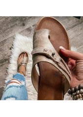 Asymmetrische Zehensteg-Flip-Flops in hellem Kaffeebraun