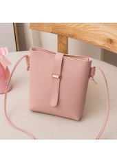 Pink Spaghetti Strap Hasp Shoulder Bag