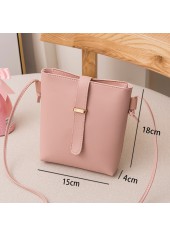 Pink accessories,Plain Color accessories,Pink Spaghetti Strap Hasp Shoulder Bag