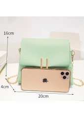 Mint Green accessories,Plain Color accessories,Mint Green PU Material Chains Pushlock Shoulder Bag