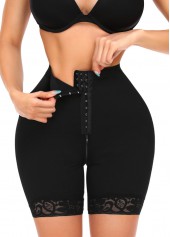 Lace Zipper Black High Waisted Shapewear Panties