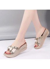 Golden accessories,Plain Color accessories,Golden Mid Heel Open Toe Sliders