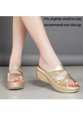 Golden accessories,Plain Color accessories,Golden Mid Heel Open Toe Sliders