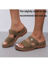 Dark Camel accessories,Plain Color accessories,Dark Camel Low Heel Open Toe Sliders