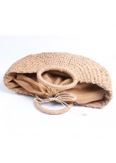 Light Camel accessories,Plain Color accessories,Light Camel Circular Design Drawstring Hand Bag