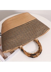 Light Camel accessories,Striped accessories,Striped Light Camel Open Hand Bag