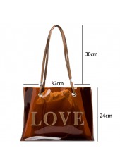 Dark Coffee accessories,Plain Color accessories,Letter Dark Coffee Drawstring Shoulder Bag