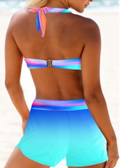 Neon Blue swimwear,Dazzle Colorful swimwear,ROTITA Patchwork Neon Blue Dazzle Colorful Print Bikini Set