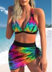Multi Color swimwear,Ombre swimwear,ROTITA Criss Cross Multi Color Ombre Bikini Set