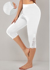 ROTITA Plus Size White High Waisted Elastic Waist Leggings