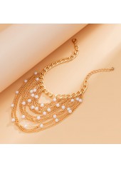 Gold jewelry,Other jewelry,Chain Layered Design Pearl Gold Anklet