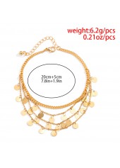 Gold jewelry,Other jewelry,Layered Design Tassel Detail Gold Anklet