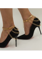 Layered Design Chain Detail Gold Anklet