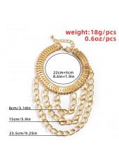 Gold jewelry,Other jewelry,Layered Design Chain Detail Gold Anklet