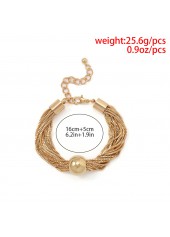 Gold jewelry,Other jewelry,Layered Design Iron Detail Gold Bracelet