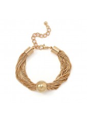 Gold jewelry,Other jewelry,Layered Design Iron Detail Gold Bracelet