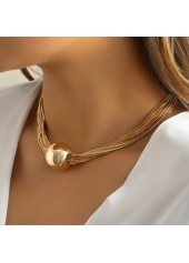 Gold jewelry,Other jewelry,Layered Design Iron Detail Gold Necklace