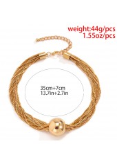 Gold jewelry,Other jewelry,Layered Design Iron Detail Gold Necklace