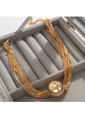 Gold jewelry,Other jewelry,Layered Design Iron Detail Gold Necklace